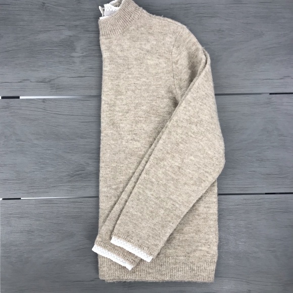 Peyton Primrose knit sweater lace trim keyhole xl - Picture 2 of 16